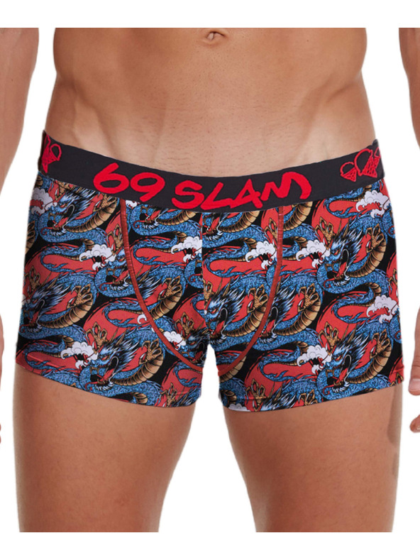 69slam Muške bokserice 69SLAM hip bamboo moon dragon red