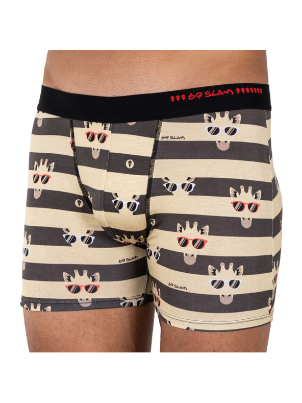 69slam Muške bokserice 69SLAM fit bamboo giraffe stripes