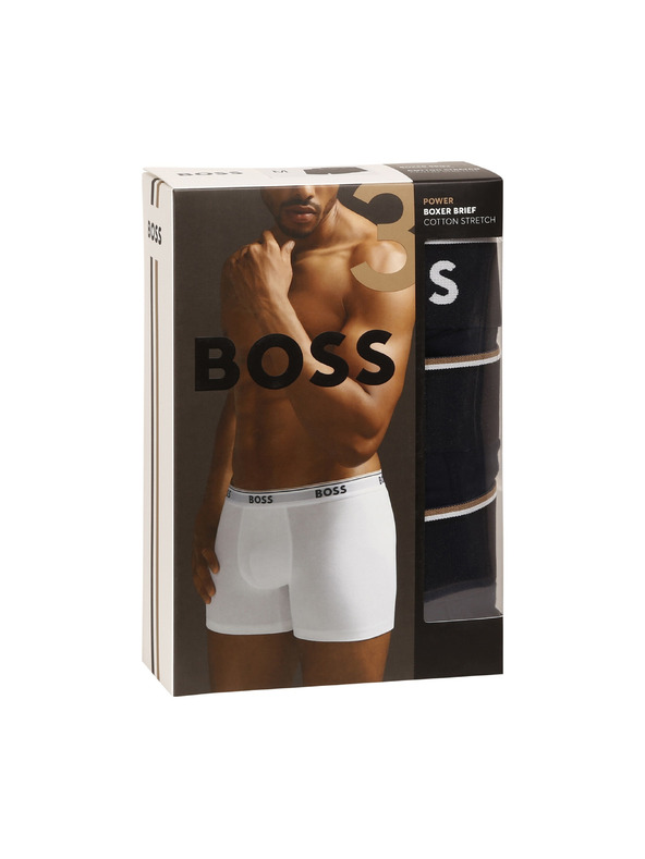 BOSS Komplet od tri - muške bokserice BOSS tamno plave