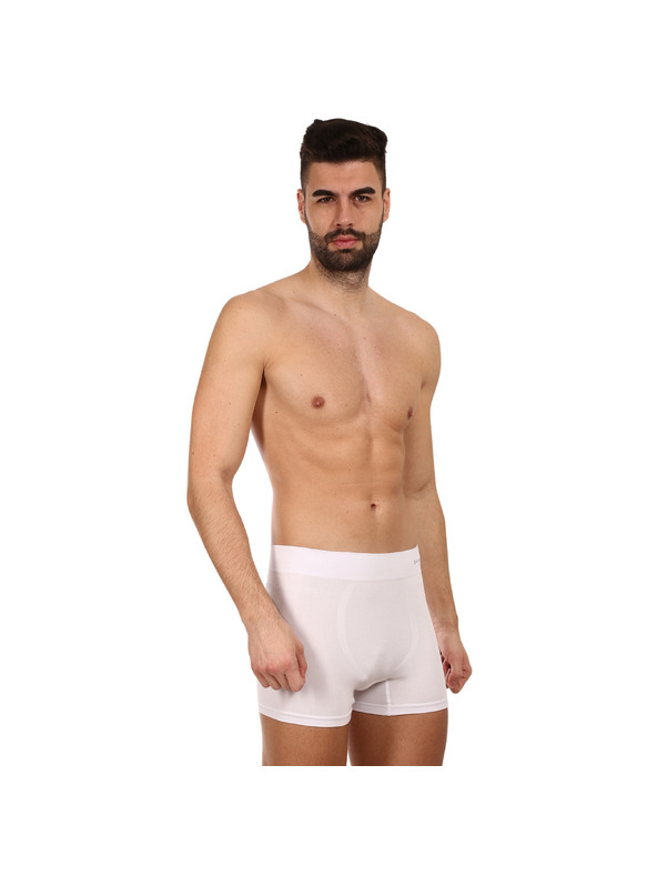 gino Muške bezšavne bambusne bokserice Gino bijele