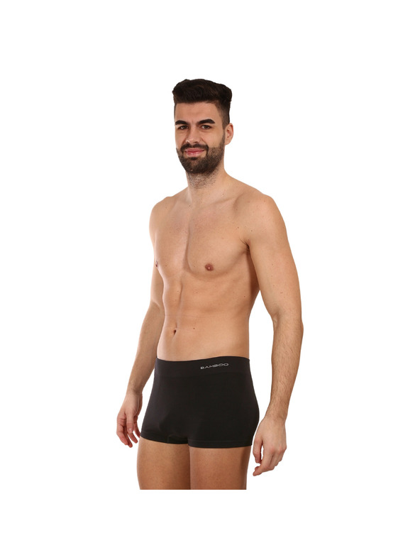gino Muške bokserice Gino bešavne bambus crne boje