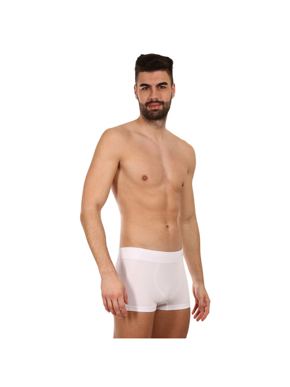 gino Muške bezšavne bambusne bokserice Gino bijele