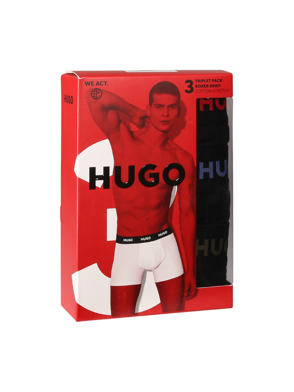 HUGO Set od troje - muške bokserice HUGO crne