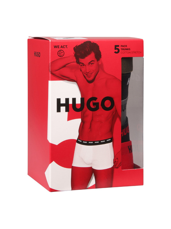 HUGO Set od petero - muške bokserice HUGO crne