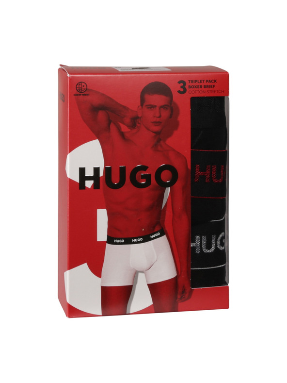 HUGO Set od troje - muške bokserice HUGO crne