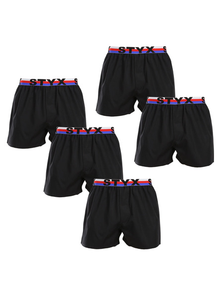 Styx Set od pet - muške gaće Styx sportska guma crne trikolor