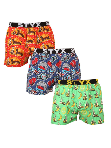 Styx Set od tri - muške gaće Styx art sportski elastični gumeni pojas višebojne