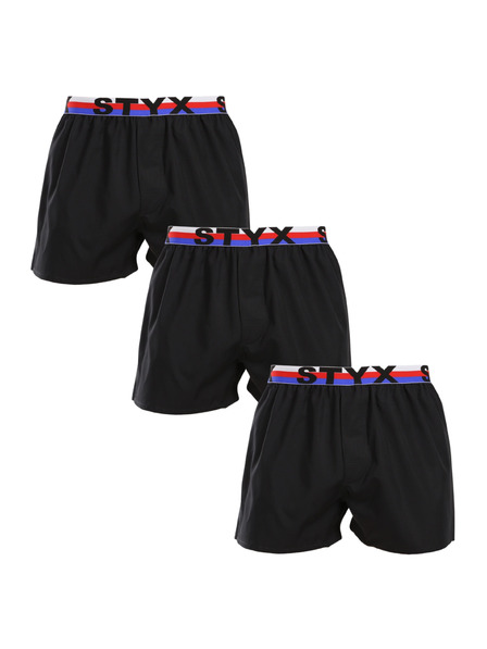Styx Komplet od tri - muške gaće Styx sportska guma crne trikolor