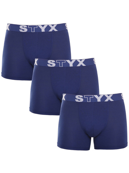 Styx Komplet od tri - muški boksački šorc Styx long sportska guma tamno plava