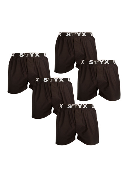 Styx Komplet od pet - muške gaće Styx sportska guma crne