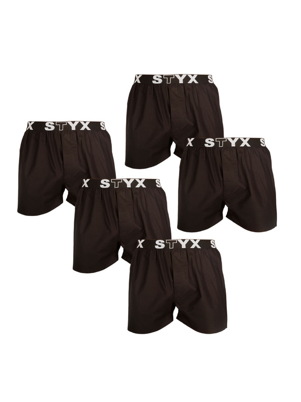 Styx Komplet od pet - muške gaće Styx sportska guma crne