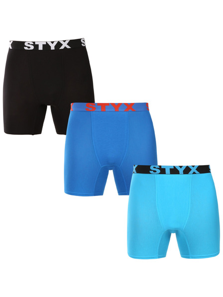 Styx Set od tri muške bokserice Styx duge sportske gumene višebojne