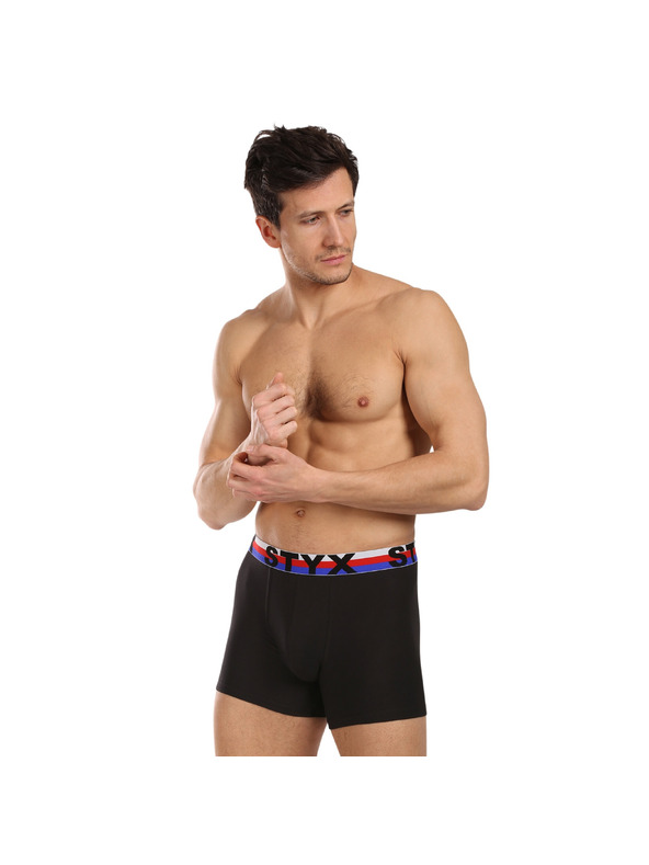 Styx Muške boxerice Styx long sportska guma crne trikolor