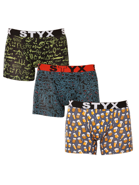 Styx Komplet od tri - muške boxer gaćice Styx long art sportska guma višebojne