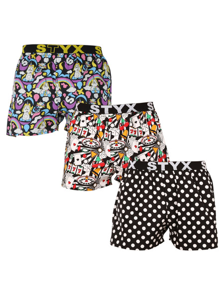 Styx Set od tri - muške gaće Styx art sportski elastični gumeni pojas višebojne