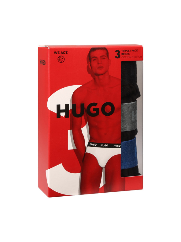 HUGO Set od tri - muške gaće HUGO crne