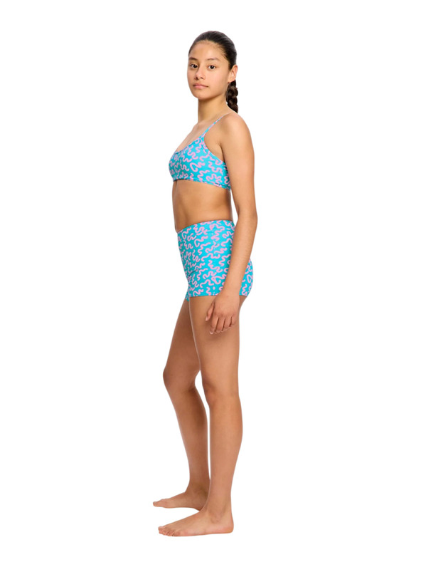 Modibodi Djevojčji kupaći kostim Modibodi crop top Splice Wavy Blue gornji dio
