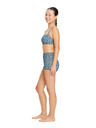 Modibodi Djevojčji kupaći kostim Modibodi Bandeau Strap Crop Top Luna Blossom Black gornji dio
