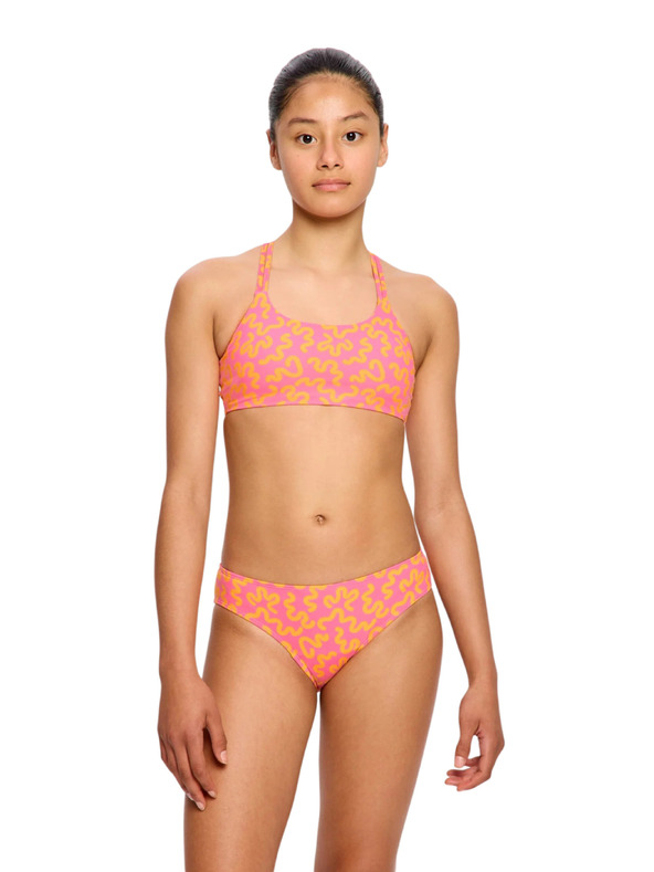 Modibodi Djevojčji menstruacijski kupaći kostim Modibodi Bikini Brief Light Wavy Pink donji dio