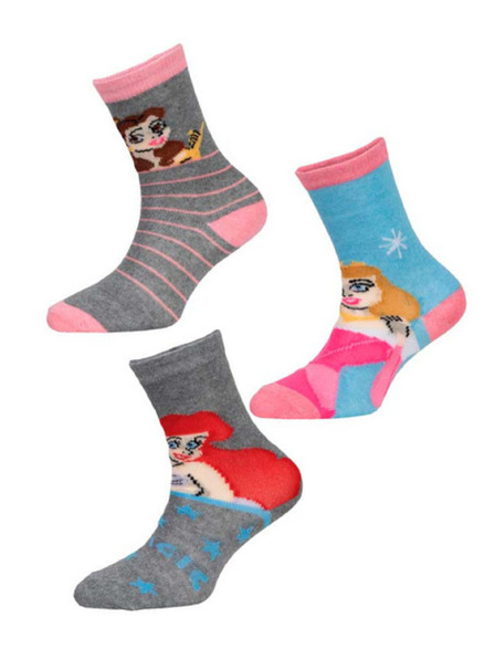 Trenýrkárna Set od tri - dječje čarape Disney Princess višebojne (38291/pink)