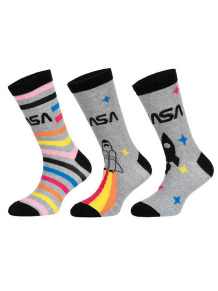 Trenýrkárna Set od tri - dječje čarape NASA višebojne (39270/grey)