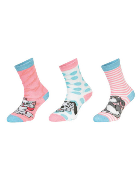 Trenýrkárna Set od tri - dječje čarape Disney Animals višebojne (39132/pink)