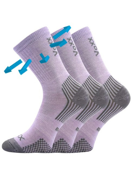 VoXX Set od tri - dječje čarape Voxx merino ljubičaste