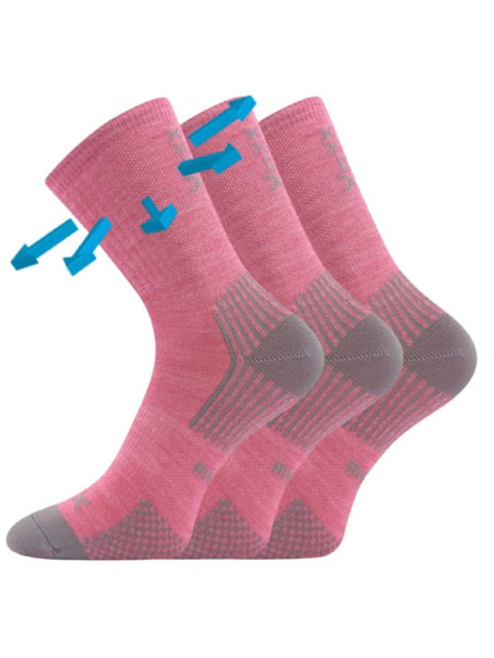 VoXX Set od tri - dječje čarape Voxx merino ružičaste