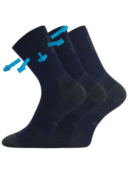 VoXX Set od tri - dječje čarape Voxx merino tamno plave