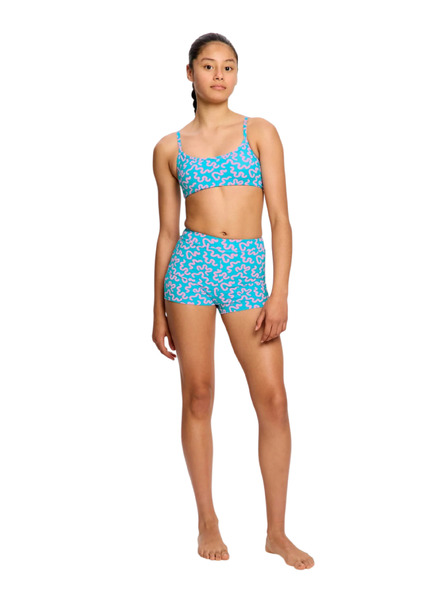 Modibodi Djevojčje menstrualne plivačke Modibodi Performance Hi Waist Short Super Wavy Blue donji dio