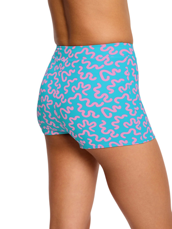 Modibodi Djevojčje menstrualne plivačke Modibodi Performance Hi Waist Short Super Wavy Blue donji dio
