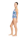 Modibodi Djevojčje menstrualne plivačke Modibodi Performance Racerback One Piece Super Marble Blue jednodjelne