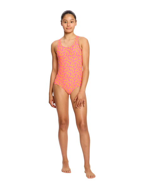 Modibodi Djevojčje menstrualne plivačke Modibodi Racerback One Piece Light Wavy Pink jednodjelne