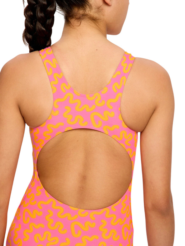 Modibodi Djevojčje menstrualne plivačke Modibodi Racerback One Piece Light Wavy Pink jednodjelne