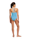 Modibodi Djevojčje menstrualne plivačke Modibodi Splice One Piece Super Wavy Blue jednodjelne