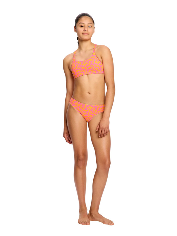 Modibodi Djevojčje plivačke Modibodi crop top Summer Wavy Pink gornji dio