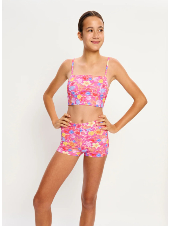Modibodi Djevojčje menstrualne plivačke Modibodi Marine Teen Swimwear Hi Waist Short Super Tropicana Crush donji dio