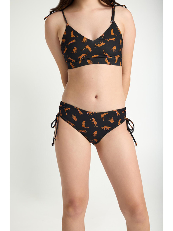 Modibodi Djevojčje menstrualne plivačke Modibodi Teen High Bikini Cheetah Chase Black donji dio