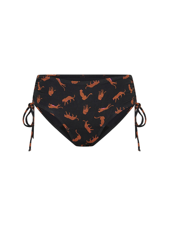 Modibodi Djevojčje menstrualne plivačke Modibodi Teen High Bikini Cheetah Chase Black donji dio