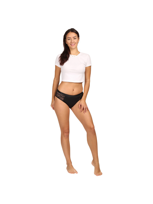 Love Luna Menstrualne gaćice Love Luna crne LUXE Lace Midi BRIEF