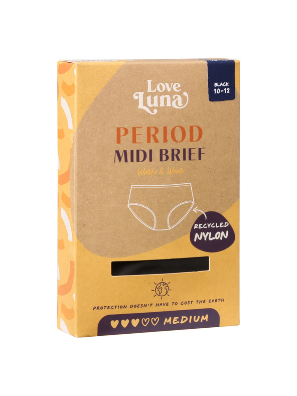 Love Luna Menstrualne gaćice Love Luna Midi Black Eco