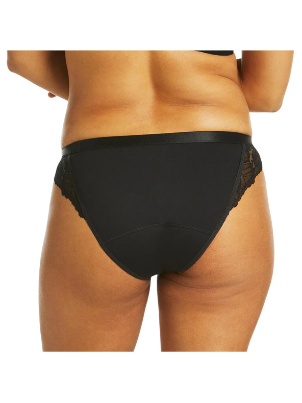 Love Luna Menstrualne gaćice Love Luna crne LUXE Lace Midi Tanga Brief