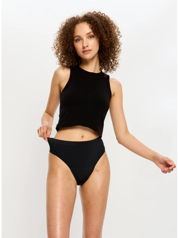 Modibodi Menstruacijske gaćice Modibodi Modicomfort Seamless Hi Waist Cheeky Moderate Black