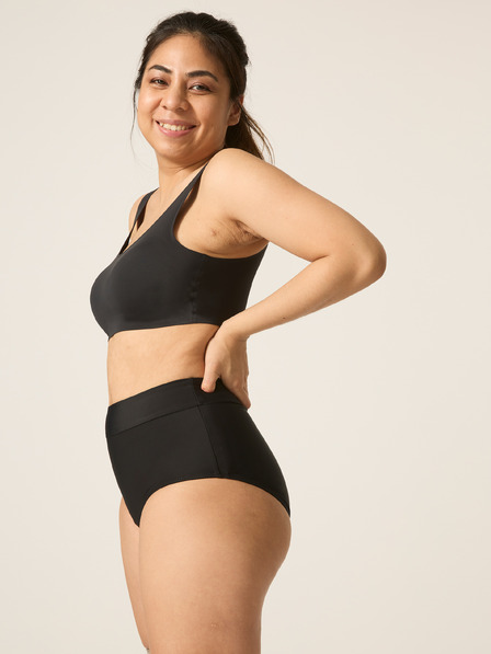Modibodi Menstrualni kupaći kostim Modibodi Hi-Waist Bikini Brief Light-Moderate crni donji dio