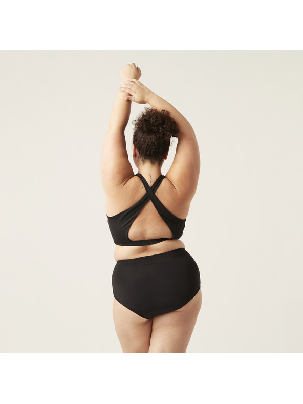 Modibodi Menstrualni kupaći kostim Modibodi Hi-Waist Bikini Brief Light-Moderate crni donji dio