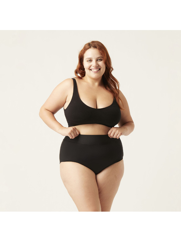Modibodi Menstrualni kupaći kostim Modibodi Hi-Waist Bikini Brief Light-Moderate crni donji dio