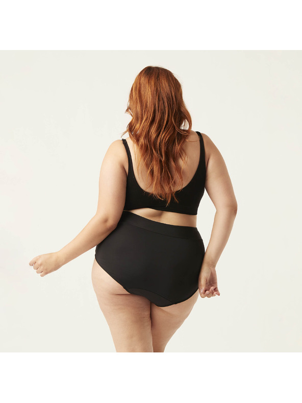 Modibodi Menstrualni kupaći kostim Modibodi Hi-Waist Bikini Brief Light-Moderate crni donji dio