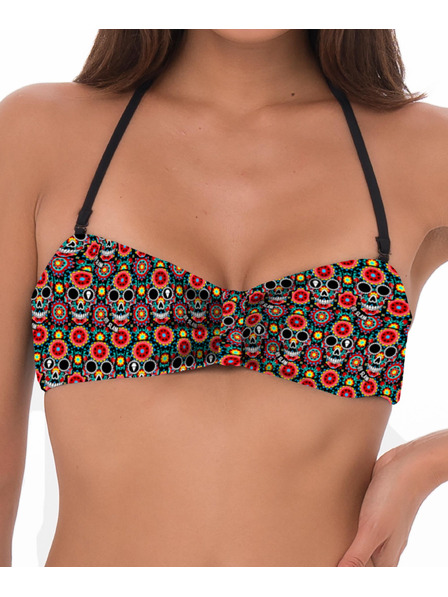 69slam Ženski kupaći 69SLAM gornji dio WOMEN FLOWER SKULL MELASTI BANDEAU