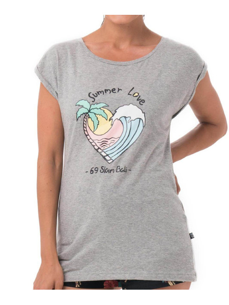 69slam Ženski t-shirt 69SLAM SUMMER LOVE GREY ELISA