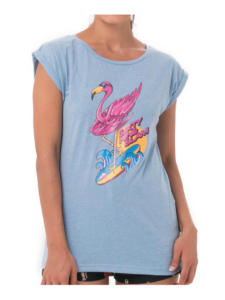69slam Ženski t-shirt 69SLAM VACAY GO! BLUE MELANGE ELISA
